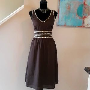 Ann Taylor Loft/Brown/Sleeveless/Embellished Dress
